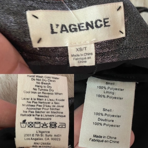 L’Agence Gabriella Camisole Metallic Silver Black Tank XS NWT - Picture 3 of 10